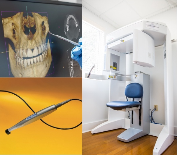 Collage of images of advanced dental technology