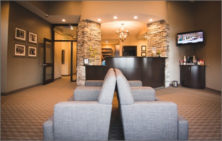 Dental office reception area